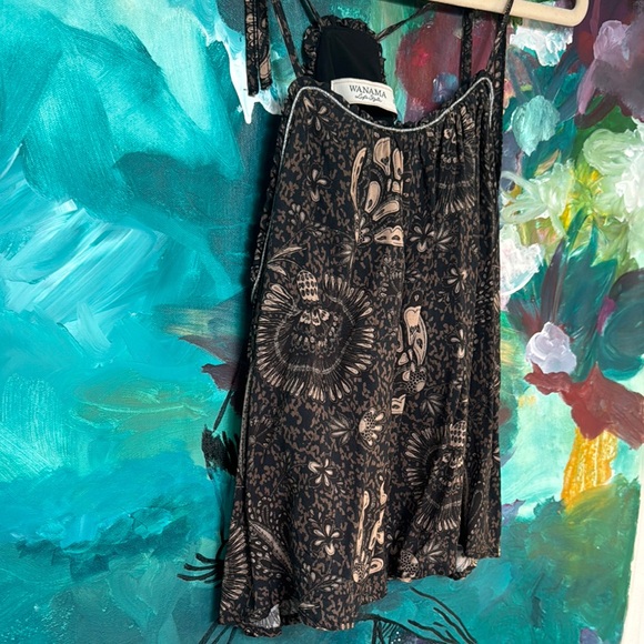 Wanama Boho Black and Cream Patterned Dress - Picture 3 of 5